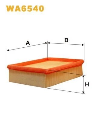 WIX Filters WA6540 Air Filter Insert 206mm Len 58mm Height Fits Citroen Peugeot - Image 1 of 3