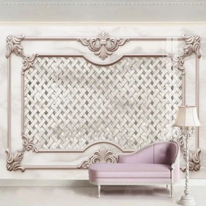 Fotomural no tejido papel pintado murales 3D rejilla decorativa mármol blanco 9613 - Imagen 1 de 4