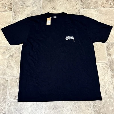 Stussy Cherries Short Sleeve T-Shirt Black Mens Size XL  100% Cotton New - Image 1 of 4