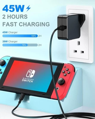 45W Type-C Fast Charger for Nintendo Switch / Steam Deck / Laptop – PD 3.0 Power - Image 1 of 4