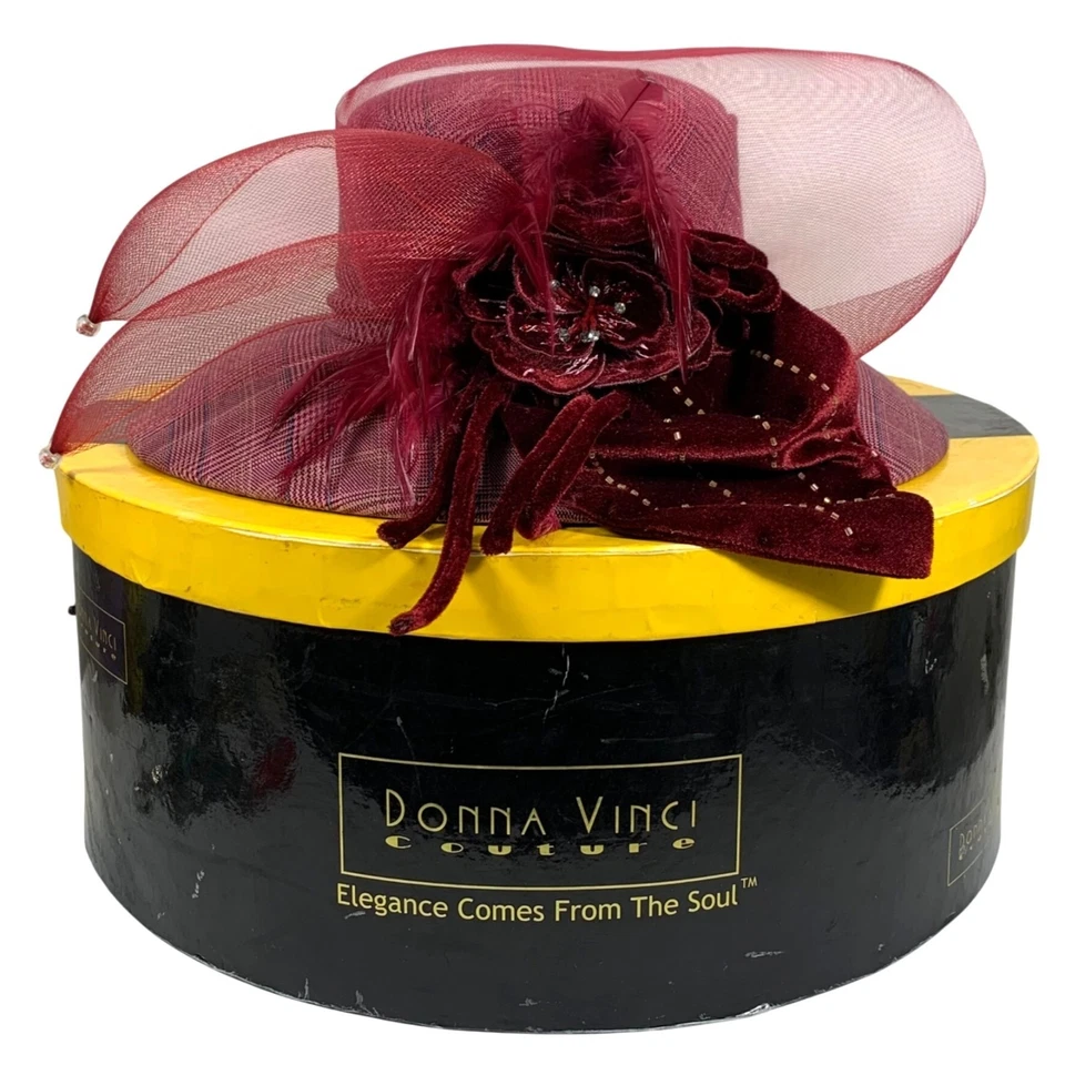 Sombrero de organza a cuadros adornado Donna Vinci Derby de Kentucky boda iglesia de colección Foto 1 de 4