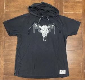 Under Armor Project Rock Shirt Men's L Black Hooded Hoodie Bull Snake Loose Fit - Picture 1 of 6