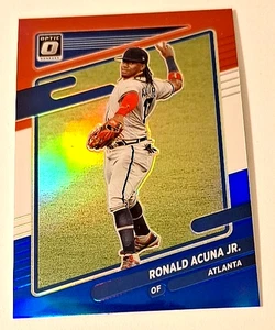 2021 Donruss Optic Red White Blue Prizm #189 Ronald Acuna Jr. #36/199 - Picture 1 of 3