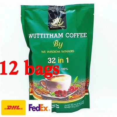 12 X Hierbas de café saludables Wuttitham mezcladas instantáneas 32 en 1 control de peso Foto 1 de 4