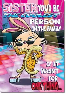Doodlecards Sister Birthday Card Funny - Picture 1 of 4