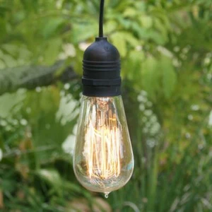 Single Socket Black Commercial Grade Outdoor Pendant Light Lamp Cord, 11FT - Picture 1 of 6