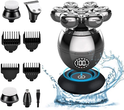 Rasoio elettrico per capelli da testa calva 7D taglia capelli regola barba corpo - Immagine 1 di 4