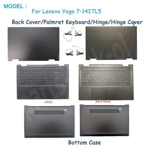 New Back Cover/Palmrest Keyboard/ Hinge For Lenovo Yoga 7-14ITL5 82BH 7-14 - Picture 1 of 24