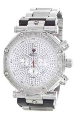 Aqua Master Men's Silver Chronograph Diamond Watch W#147 - Image 1 of 3