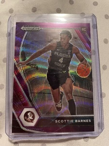 2021-22 PANINI PRIZM DRAFT PICKS SCOTTIE BARNES PURPLE WAVE PRIZM ROOKIE RAPTORS - Imagen 1 de 2