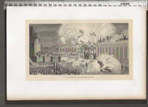 G710 / GRAVURE / FEU D ARTIFICE A STRASBOURG EN 1744 - Picture 1 of 1