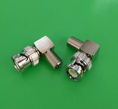(2 PCS) Right Angle BNC Male to F Female Connector - USA Seller - Image 1 of 3