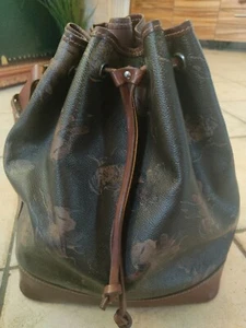 bag, bucket in black leather and leather, Guia's - Picture 1 of 12