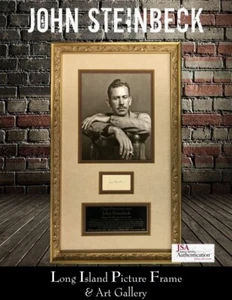 John Steinbeck Author Cut Signature Custom Framed Display JSA LOA - Picture 1 of 9