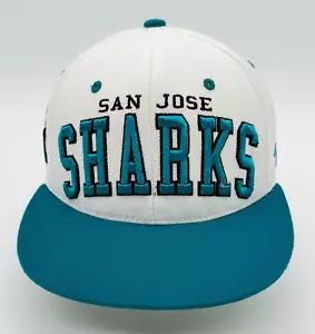Cappello berretto hockey San Jose Sharks Zephyr NHL bianco acqua snapback regolabile - Foto 1 di 9