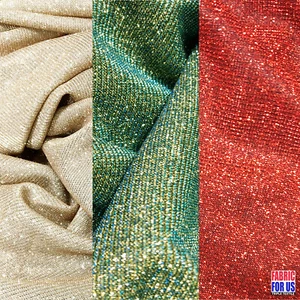 GLITTER Mech Stretch Polyester Fabric in Blush, Royal and Wine Colors - Picture 1 of 16