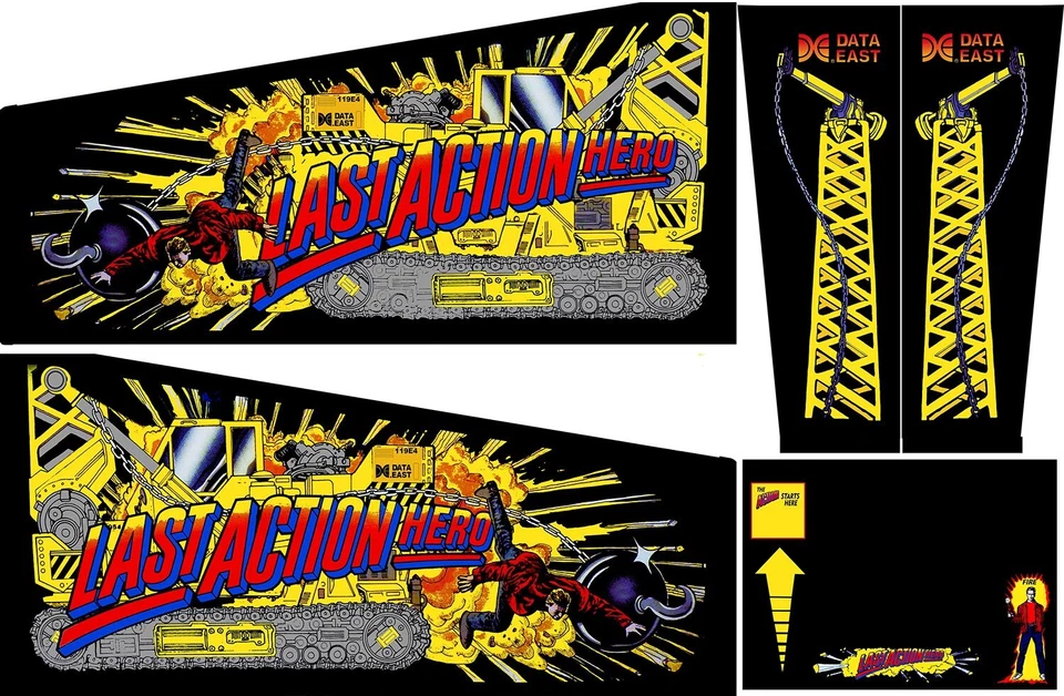 LAST ACTION HERO Data East Pinball Machine CABINET Decal Set - Image 1 of 1