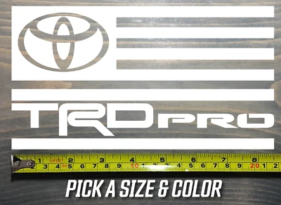 TRD Pro Flag Sticker Decal 4Runner Toyota FJ Cruiser Tacoma Tundra SR5 Offroad - Image 1 of 4