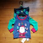 Toddler Boys Blue Green And Red Mothercare Christmas Pyjamas 12-18 Months NWT