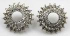 Triple Halo Tiered Circles Sparkle Clear Rhinestone Post Pierced Earrings