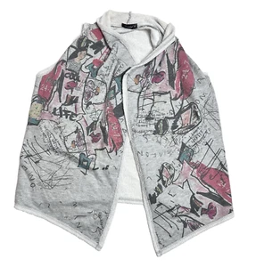 Inoah Cardigan vorne offen Art To Wear launisch abstrakt USA Bohemian grau Größe M - Bild 1 von 6