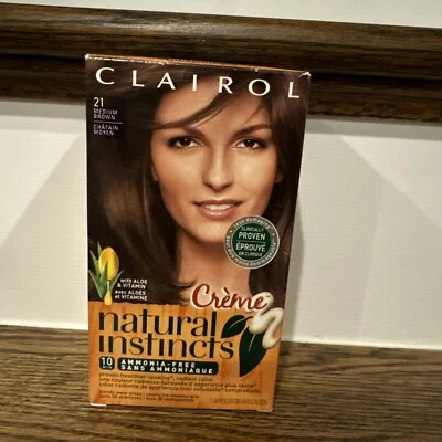 Clairol Natural Instincts Hair Color Creme, 21 Medium Brown NIB Discontinued - Image 1 of 4