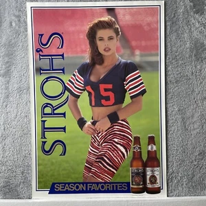 Póster de cerveza Stroh's de colección Sexy anuncio de hombre cueva de las temporadas de fútbol favoritas de los 90 para niña - Imagen 1 de 6