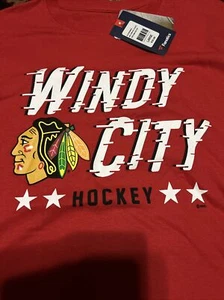 Chicago Blackhawks Windy City T-Shirt Herren Large Neu mit Etikett - Bild 1 von 6