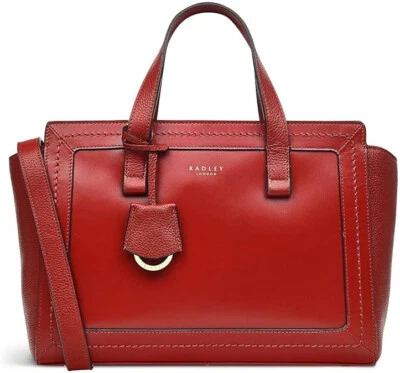 Radley Red Bag Medium Zip Top Handle Satchel Handbag Leather Maston Mews RRP£239 - image 1 of 4