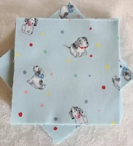 Lot Of 50-5" X 5" Fabric Squares Dogs On Light Blue By Timeless Treasures - Picture 1 of 4