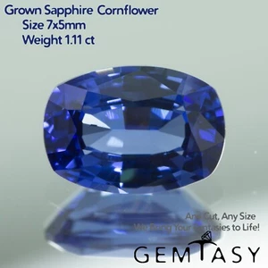 Cut stone - Sapphire Cornflower Czochralski (Pulled) lab grown facet 1.00-1.15ct - Picture 1 of 4