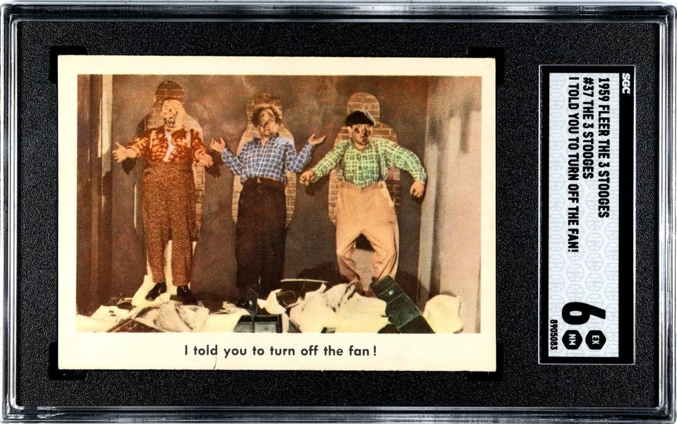 1959 Fleer The 3 Three Stooges #37 I Told You to Turn Off the Fan! SGC 6 - Image 1 of 4