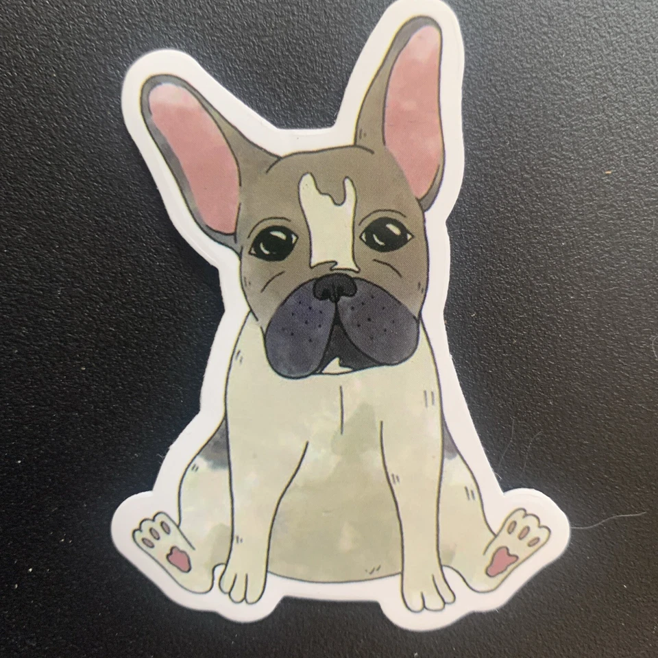Pegatina Bulldog Francés - Bronceado/Beige/Rosa - Adorable 3”x2” para coche o PC Foto 1 de 1