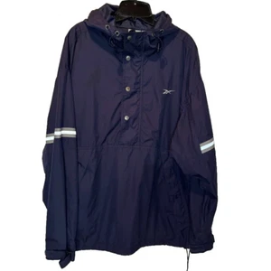 Vtg Reebok Mens Sz Large Activewear Track Half Zip Jacket Hooded Logo Navy Blue - Picture 1 of 8