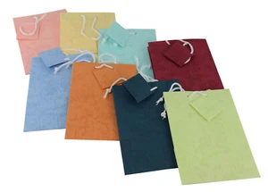 Large Mixed Colours Drawstring Gift Bags with Tags for Shops, Parties, 197x247mm - Picture 1 of 7