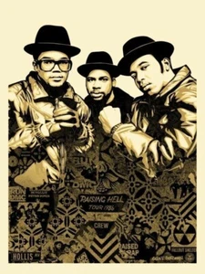 Póster Dorado Shepard Fairey Run DMC Estampado Artístico Obedecer Gigante - Imagen 1 de 1