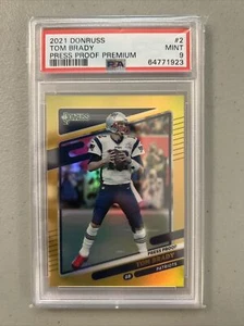 2021 Donruss Premium #2 Press Proof Gold Holo Prizm Tom Brady PSA 9 Mint - Picture 1 of 2