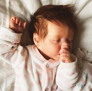 18In Lifelike Newborn Full Body Silicone Doll Real Reborn Sleeping Baby Dolls US - Picture 1 of 8