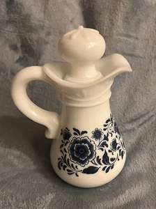 Vintage Avon Milchglas "Skin So Soft" Delfter Blau Krug, 5,5" Blumenmuster - Bild 1 von 5