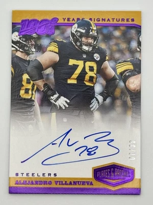 2019 PANINI PLATES AND PATCHES ALEJANDRO VILLANUEAVA #YS-AVI 7/30 ON-CARD AUTO - Image 1 of 2