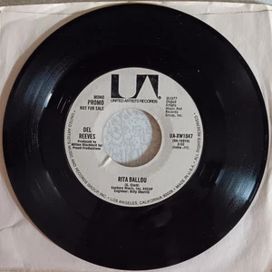 DEL REEVES - Rita Ballou stereo and mono, Promo, 45 VG+, 1977, United Artists - Picture 1 of 1
