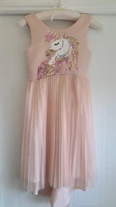 New Monsoon Pink Unicorn Dress Party Wedding Age 9 - Picture 1 of 4
