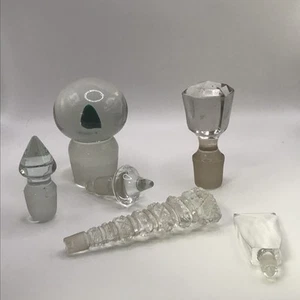 Lotto Bottiglia Decanter Profumo Cruet Vetro Vintage NANNY STILL Tappo Sfera - Foto 1 di 23