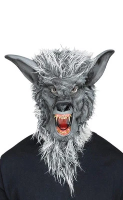 Máscara de látex y piel de hombre lobo hombre lobo gris y marrón - talla adulto Foto 1 de 4