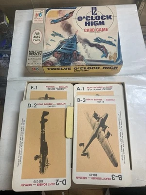 Nice 1965 Milton Bradley 12 o’clock high card game, 40 pieces airplanes - Image 1 of 4