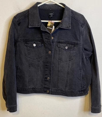 NUEVO EXPRESS Abrigo Chaqueta Denim Negro Talla XXL Bolsillos con Botones Calce Clásico Foto 1 de 3