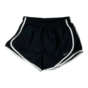 Nike Dri Fit Running Athletic Shorts Women’s Size Medium Black White Stripes - Picture 1 of 9