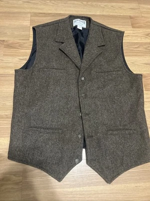 Schaefer Outfitter Cattle Baron Wool Vest Men’s XL Tall Herringbone Ranch - Image 1 of 4