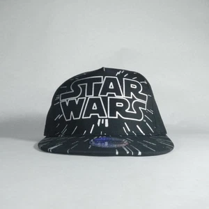Disney Star Wars Kids Flat Black Galaxy Light Speed Snapback Cap New w/Tags - Picture 1 of 6