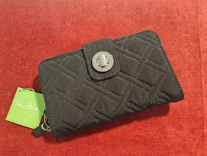 Vera Bradley NEW Accordion Wallet RFID Turnlock Classic Black Sateen - Picture 1 of 4